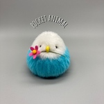 まんまるインコ(ホワイト×ブルー)  ぬいぐるみ