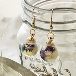 球体ボトル風ドライフラワーピアス