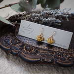 "Yellowsapphire..petit" 14kgf イエローサファイア ピアス☽