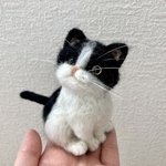 羊毛フェルト＊白黒猫＊ねこ