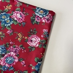 赤の花柄生地　108cm×50cm  