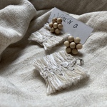 natural wood flower×fringeピアス・イヤリング