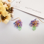ファルファーレビーズのあじさい色ピアス　イヤリング