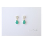 しずくビジューピアス*アクアグリーン