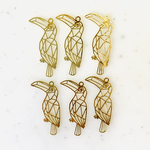 Gold Filigree Parrot Pendant Tops
