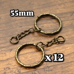 【e258】[10個] キーチェーン(1) キーリング 【AG】 55mm キーホルダー