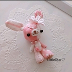 パッチワーク風うさDoll✾Flower♡ドール♡フェルト♡