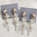 flower chain・mauve pink イヤリング