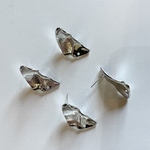 【4pcs silver# 52-5】変形メタルピアスパーツ