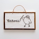 文鳥のWelcomeウッドプレート