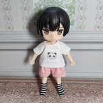 即購入OK☆パンダさんのTシャツと選べるハーフパンツとくつ下セット☆ねんどろいどどーる 服