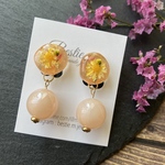 【SALE】ドライフラワー イヤリング オレンジ イエロー
