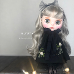 新作💐夜の帷の刺繍ドレスとパニエ　2点セット　ブライス 　リカちゃん　アウトフィット