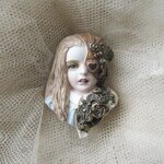 ~不思議の国の蒸気部屋~ アリス　立体画　ブローチ仕様　不思議の国のアリス　スチームパンク　ゴーグル