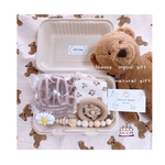🧸出産祝い🧸4点セット♡Nicona orginalgift♡baby bollマーガレット歯固めホルダー♡小花柄スタイ♡小鳥のラトル♡新生児♡ほんの気持ちプレゼント中♡好きな物選べます♡ベビー🧸