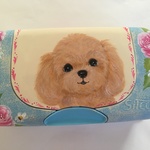トイプードルと薔薇のティッシュケース