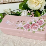 薔薇のメガネケース　トールペイント 