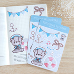 マリンルックベア シートシール 2枚入 / 刺繍イラスト / 送料無料