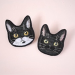 猫ちゃんの刺繍ブローチ