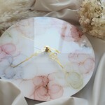 25cm アルコールインクアート  ニュアンスフラワーリース  壁掛け時計