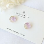 小さな紫陽花ピアス/イヤリング（パープル）