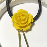 黄色い薔薇のヘアゴム