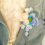*cottonblue rose コットンブルーローズのプリザーブドコサージュ