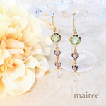 Crystal pierce⋆｡˚✩クリスタルピアス  green×purple