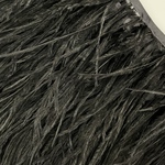 ふわっと柔らかい フェザー 10㎝ 羽 タッセル ファー ダチョウ 黒　ブラック　パーツ 素材 