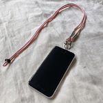Cord Strap<ベビーピンク×シルバー>