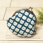 受注製作【再販】猫×nekoのふわふわがまぐち　green