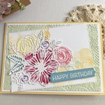【バースデーカード】Layered flowers ①