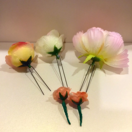 結婚式 など 造花 髪飾り