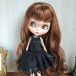 再出品495.※単品※黒のレースたっぷりスカート※ブライスアウトフィット※1/6ドール服