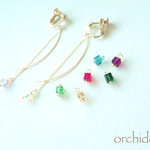 ◇ｓｑｕａｒｅ◇ 春色スワロフスキー♡選べるカラー  アメリカンピアスタイプ イヤリング（ピアス）　ロング