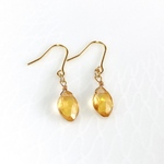 シトリン Silver925 ピアス 9×5mm