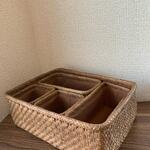 山葡萄　手作り　かごバッグ　市松編み