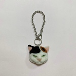 羊毛フェルト 猫バッグチャーム 三毛猫