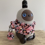 ラボット用　甚平　桜の花　黒✕ピンク