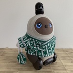 ラボット用　甚平　いろはにほへと　緑✕白
