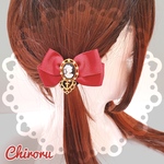 ✞✟♡ ハートクロスカメオ  ヘアクリップ ♡✞✟ ( ボルドー ) 量産型 ロリィタ ゴスロリ メイド コスプレ エンジ 病みかわ 十字架