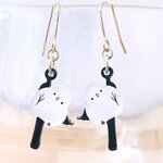 ピアス　 D シマエナガおてて繋いで１