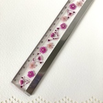 押し花の定規＊ピンクの小花