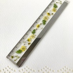 押し花の定規＊イエローの小花