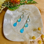 雫のピアス　＃レジン　#夏　＃海　#梅雨　#揺れるピアス