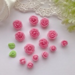 ピンク　ハンドメイド パーツ    材料  薔薇   5