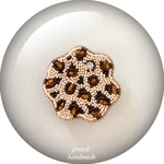 Leopard brooch レオパード柄ブローチ　ビーズ刺繍ブローチ