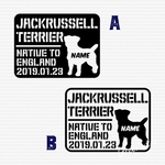 [ ジャックラッセルテリア ] 名前＆犬種名＆誕生日入り DOGステッカー☆ヴィンテージラベル　オーダー 犬ステッカー ウォールステッカー