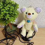 ターコイズ首飾りのテディベアバッグチャーム