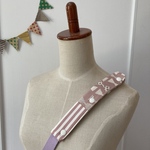 水筒ショルダー肩紐カバー ナチュラルリボンアッシュピンク＋ストライプアッシュピンク/生成り　再2
